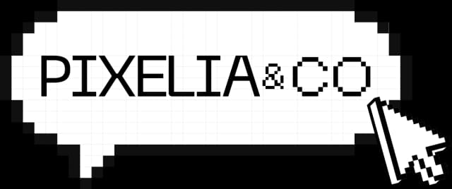 Logo bulle noir et blanc pixelia&co