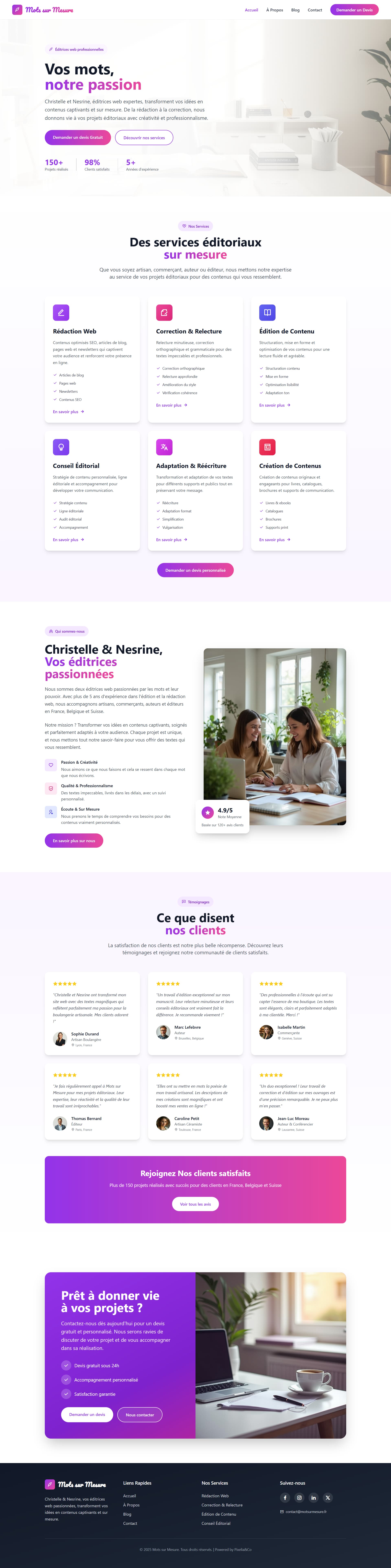 Maquette site pour 2 rédactrices web